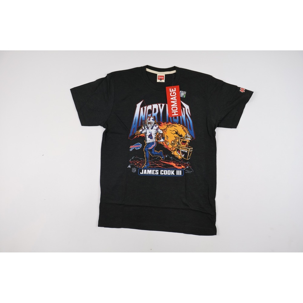 Homage T-Shirt NFL Buffalo Bills James Cook III Angry Runs Black Small NWT